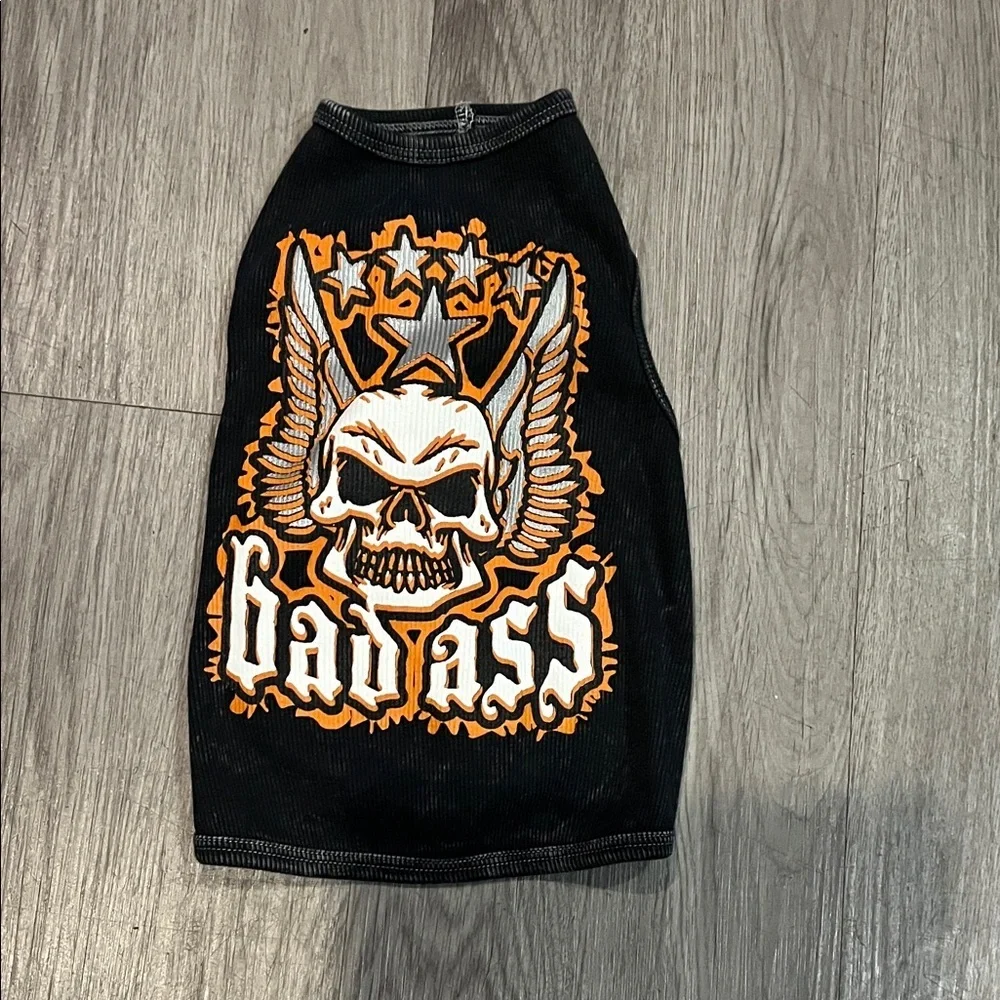 Black and Orange Graphic Tank Top